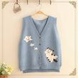 Load image into Gallery viewer, Kawaii V Neck Knitted Cardigan
