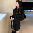 Load image into Gallery viewer, Korean Cat Hoodie Dress
