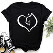 Load image into Gallery viewer, Cat Love Heart T-shirt
