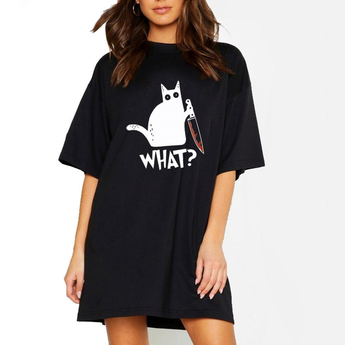 Women Plus Size Cat T-shirt