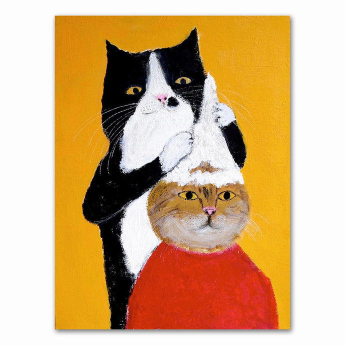 Cat Oil Painting Wall Art