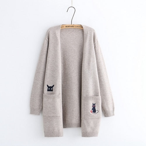 Cat Pocket Sweater for Women