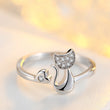 Load image into Gallery viewer, Cat Crystal Charm Ring
