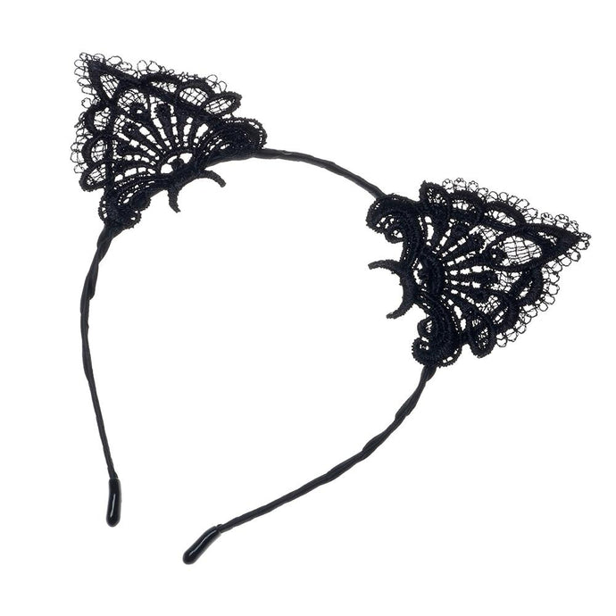 Black Cat Ear Lace Headband