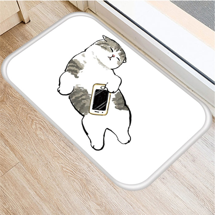 Cat Printed Bathroom Mat