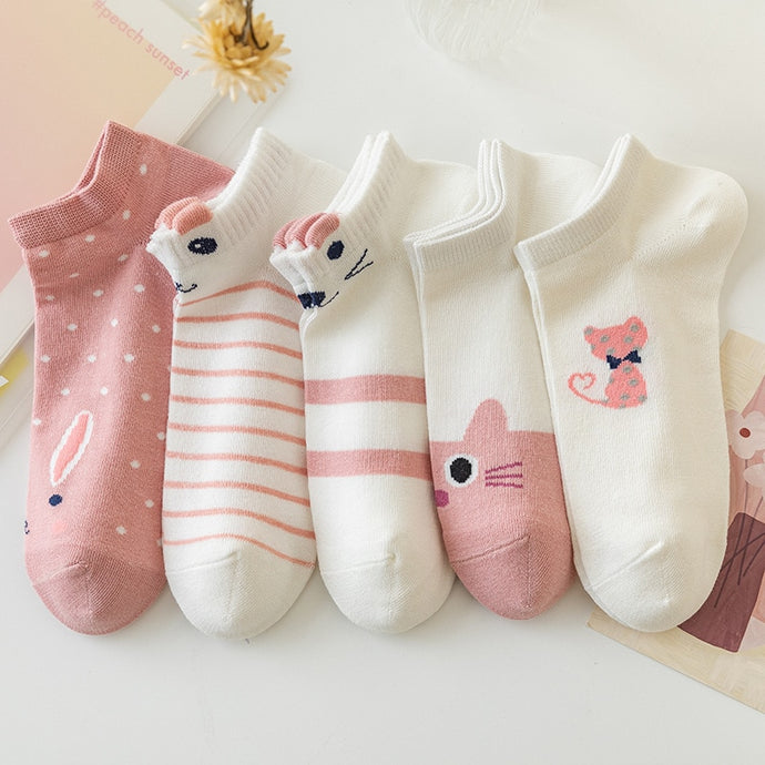 5 Pairs Harajuku Cat Socks