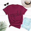 Load image into Gallery viewer, Meow Cat Print T-shirt

