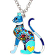 Load image into Gallery viewer, Floral Cat Pendant Necklace
