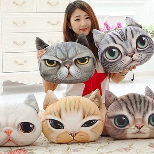 Petlington-3D Cute Cat Head Pillow