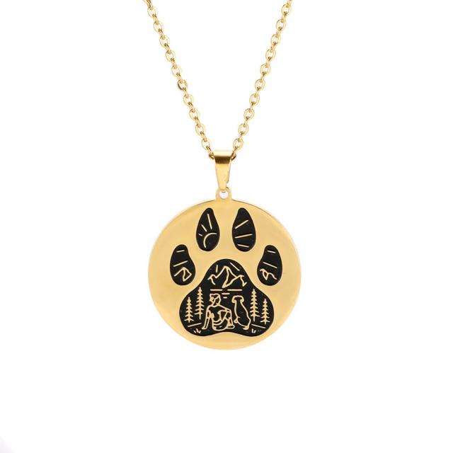 Stainless Steel Dog Pendant Necklace