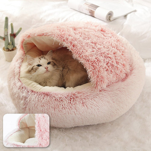 Petlington-Cat Round Plush Bed