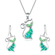 Load image into Gallery viewer, Cat Necklace and Earrings
