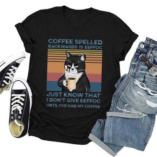 Petlington-Coffee Spelled Cat T-Shirts