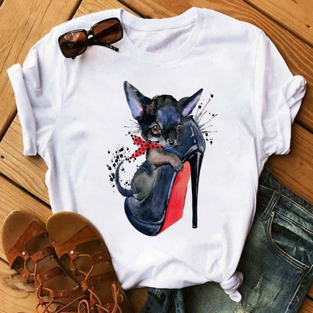 Petlington-Cat High-heeled T-shirt