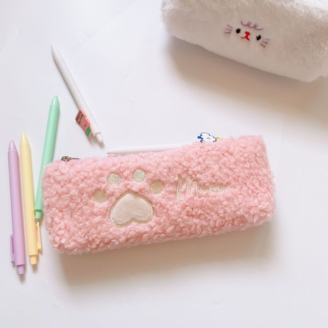 Fluffy Cat Paw Pencil Case