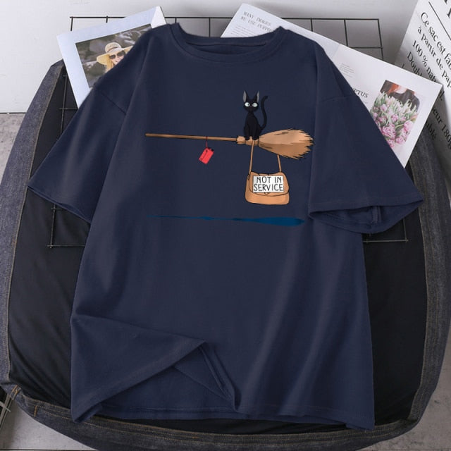 Magic Broom Cat T-shirt