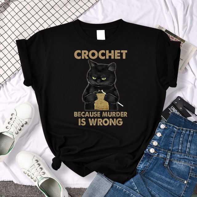 Petlington-Crochet Cat T-shirts