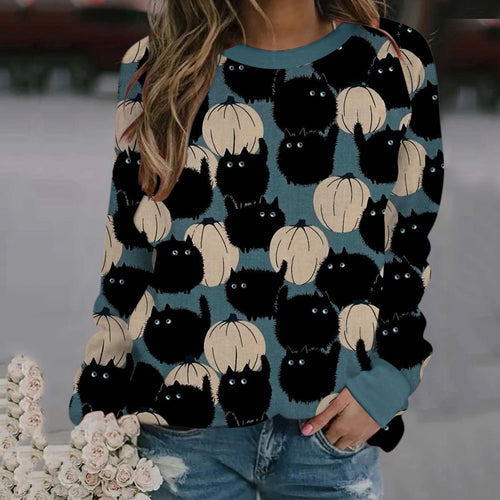 Petlington-Pumpkin Black Cat Sweatshirt