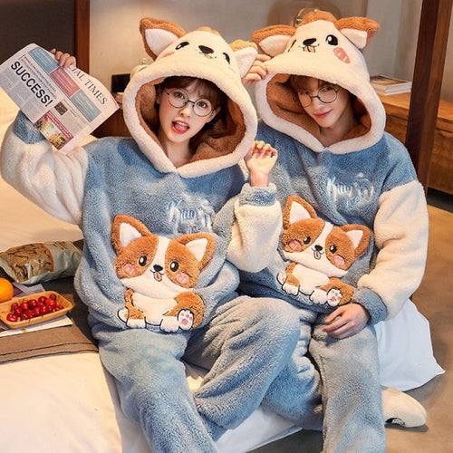 Petlington-Shiba Inu Couple Pajamas Set