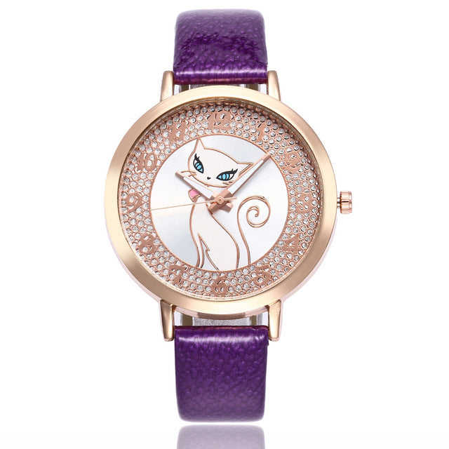 Elegant Cat Wristwatch for Women