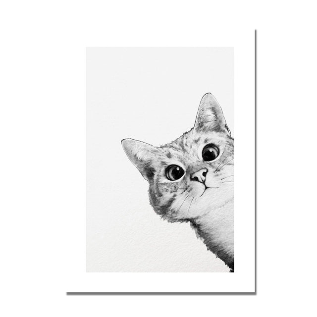 Black White Cat Canvas