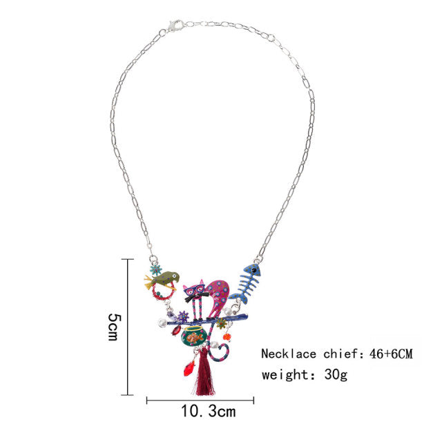 Cat Pendant Chain Necklace