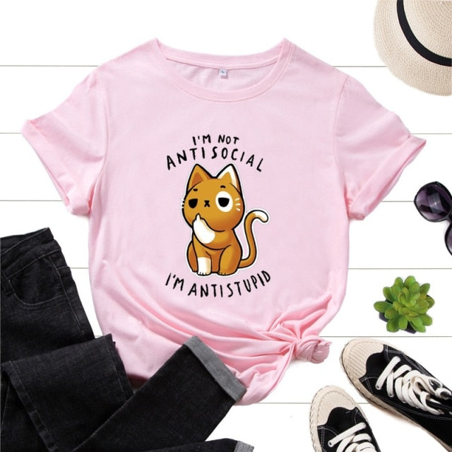 Petlington-Antistupid Cat T-shirt