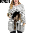 Load image into Gallery viewer, Petlington-Cat Printed Oversized Dress
