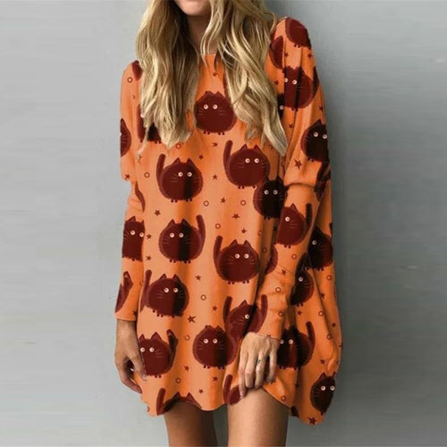 Petlington-Pumpkin Cat Dress