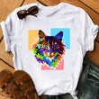 Load image into Gallery viewer, Petlington-Colorful Cat T-shirt
