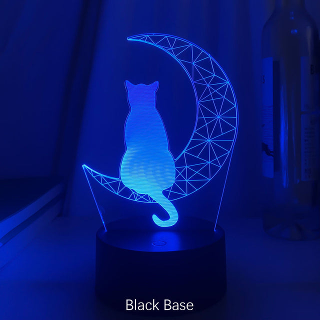 3D LED Cat Moon Light