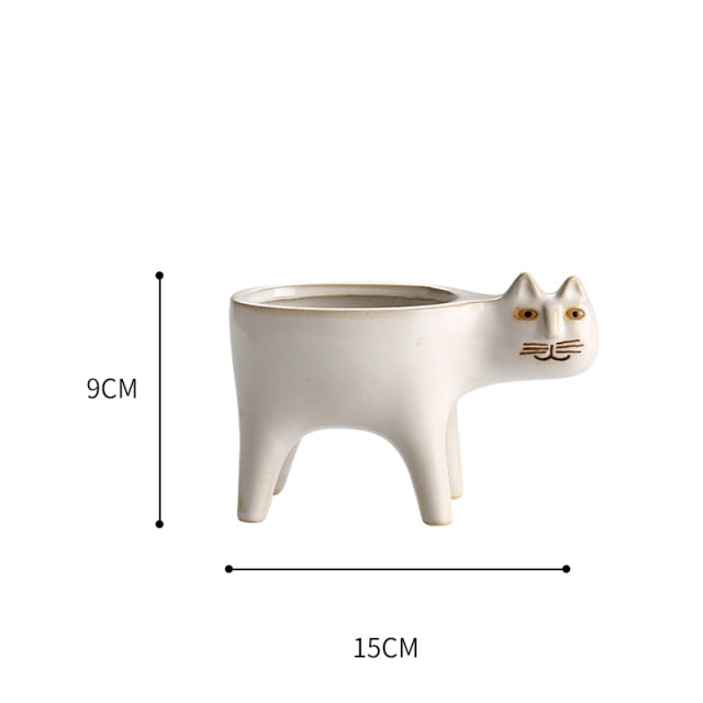 Cute Cat Ceramic Vase Decoration