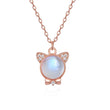 Load image into Gallery viewer, Moonstone Cat Pendant Necklace
