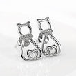 Load image into Gallery viewer, Stylish Silver Cat Earrings
