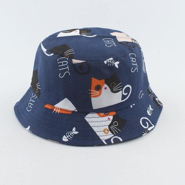 Cartoon Cat Kids Bucket Hat