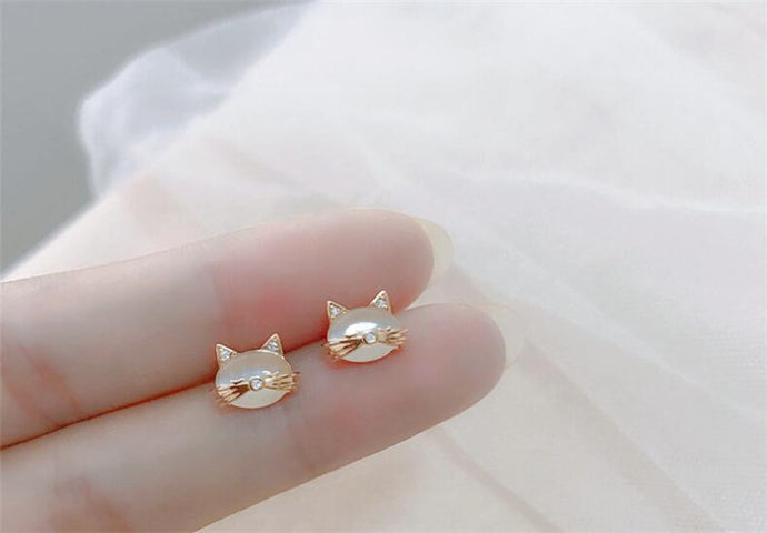 Opal Cat Earrings