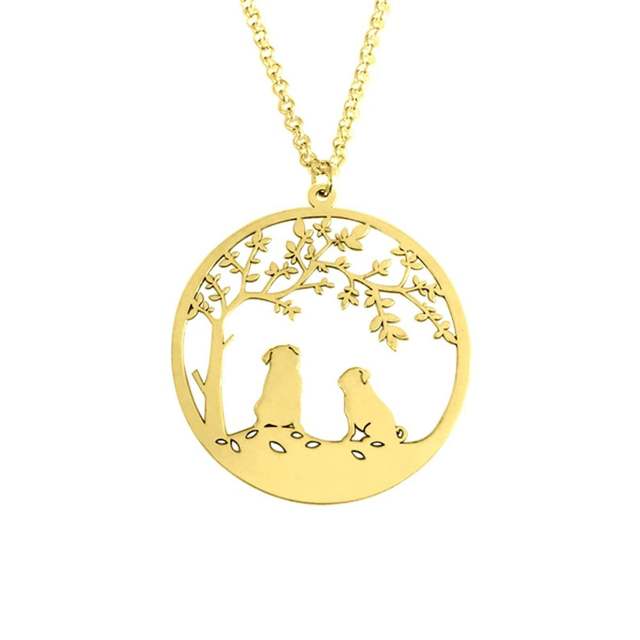 Elegant Pekingese Dog Tree Necklace