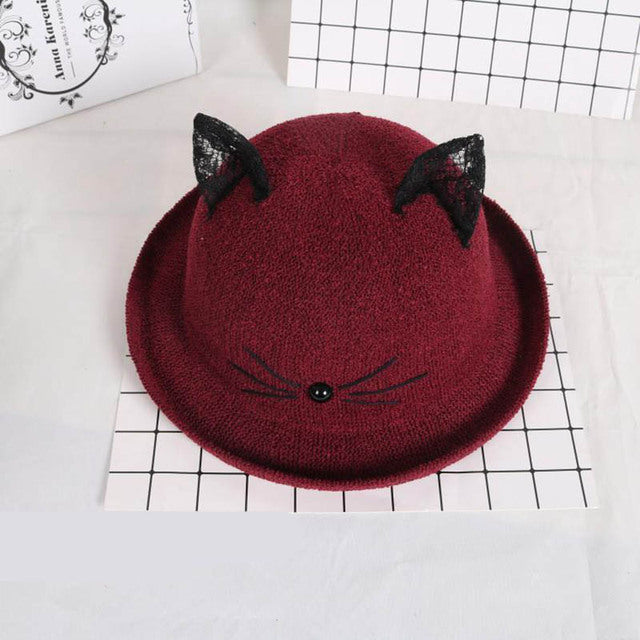 Cat Ears Sunscreen Bowler Hat